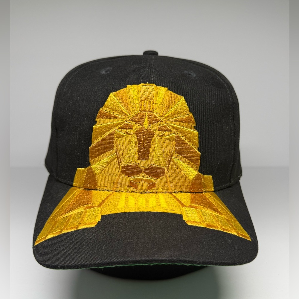 Vintage MGM Grand Hotel Exclusive Hat Big Lion Embroidery Black & Gold Snapback